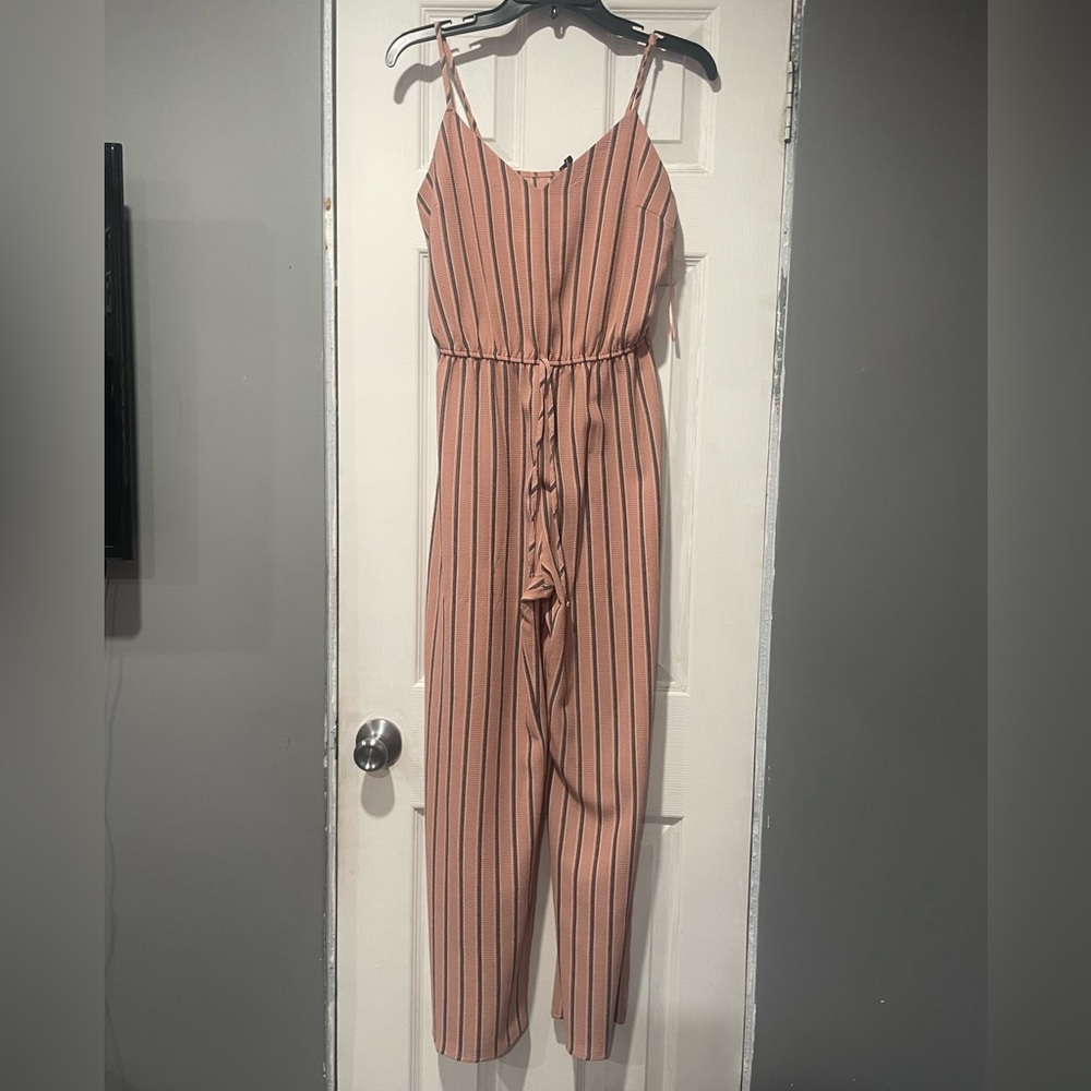 Ambiance jumpsuit size: S color: cream, black & white stripes